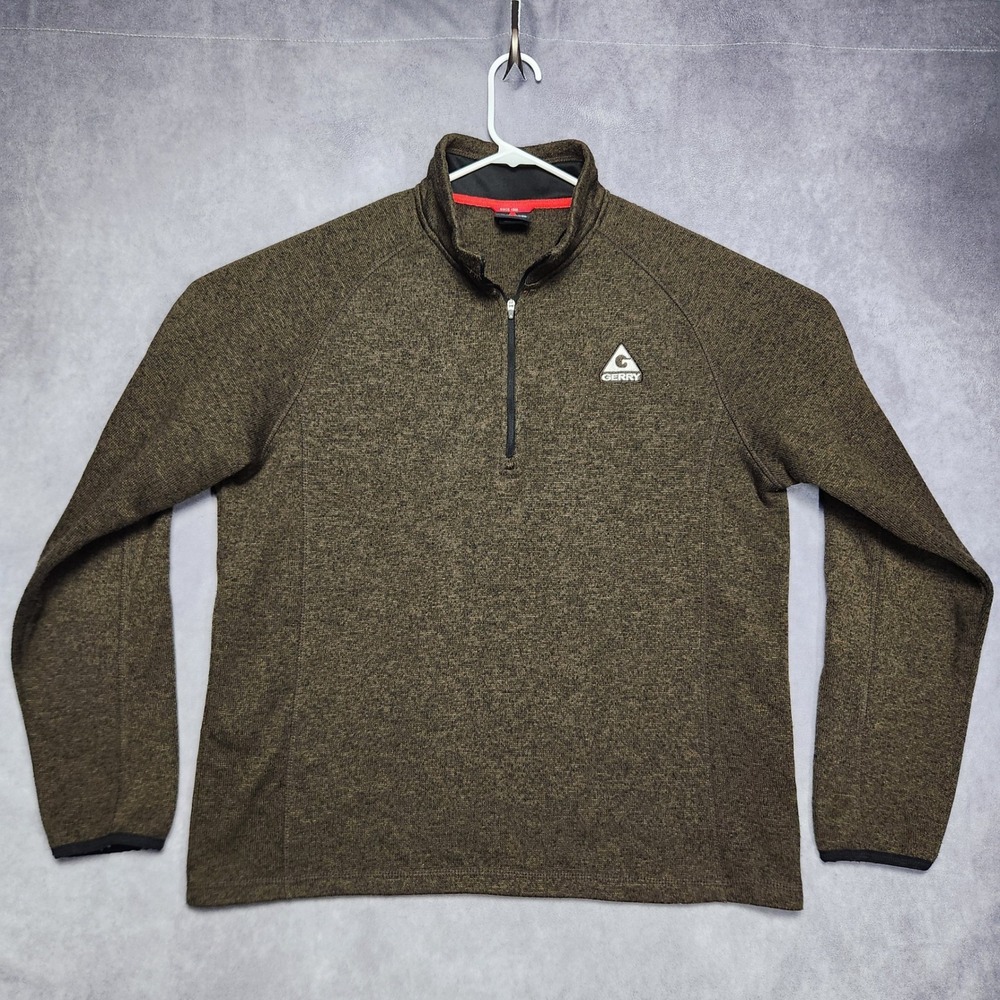 Gerry Brown‎ Knit 1/4 Zip Sweater Pullover Mens size Large L Collar